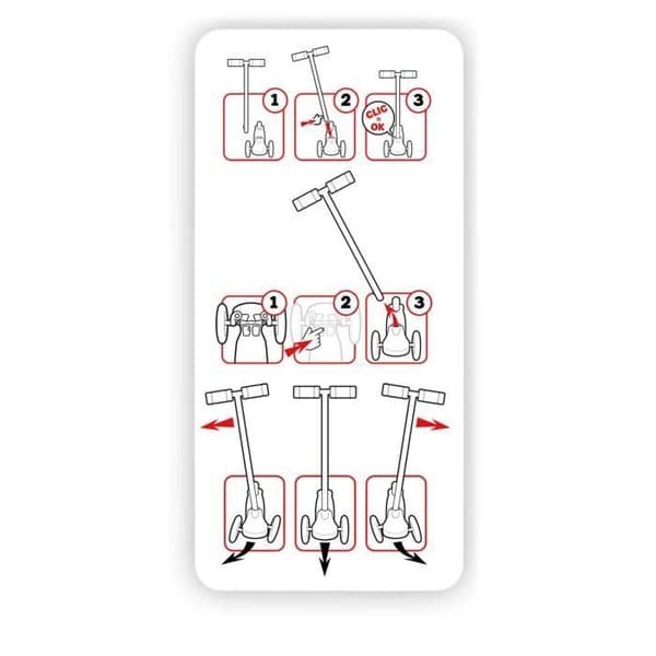 SKIDS CONTROL Styrskoter - Rosa - 3 hjul