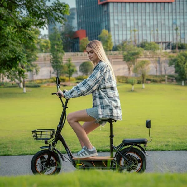 El-scooter med sæde KuKirin C1 Pro, 14" offroad-dæk, motor 48V 500W, 26Ah batteri
