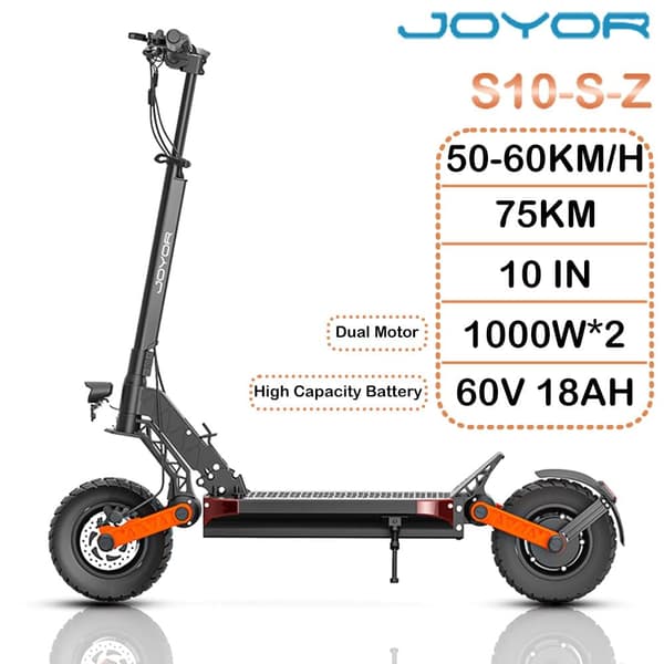 JOYOR S10-S-Z 10'' maastoon sopiva sähköpotkulauta, 2000 W moottori, 18 Ah akku, 60 km/h, toimintasäde 40–75 km