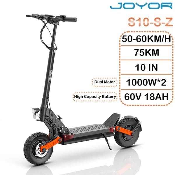 JOYOR S10-S-Z täysjousitettu sähköpotkulauta, 2000 W moottori, 18 Ah akku, lukitsematon nopeusrajoitus noin 60 km/h, toimintasäde 40–75 km