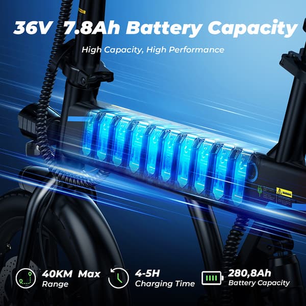 iScooter EB1 City Ebike 350W Aikuisten Sähköpyörä 36V7.8AH Akku Miesten Sähköpyörä 14 Tuuman Renkaat Naisten Sähköpyörä