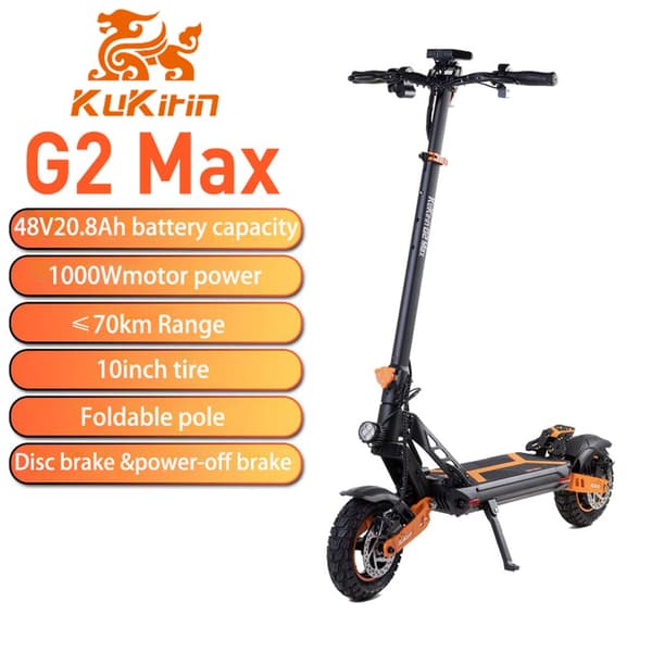KuKirin G2 Pro (VMP) Elscooter För Vuxna 500W Motor 48V15.6Ah Batteri Terrängscooter 9-Tums Däck hopfällbar Elscooter