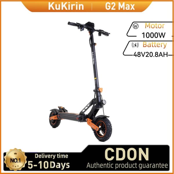 KuKirin G2 Max aikuisille tarkoitettu sähköpotkulauta 1000 W 48 V 20,8 Ah akkukäyttöinen sähköpotkulauta 10 tuuman renkailla