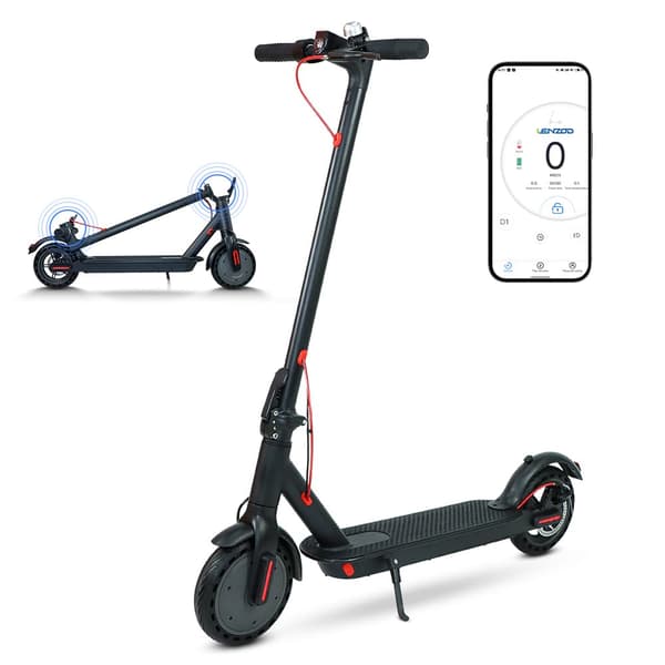 Lamtier AES05 taittuva sähköpotkulauta, 350 W etumoottori, huippunopeus: 20 MPH, 36 V 10 Ah akku. Liitettävä sovellukseen.