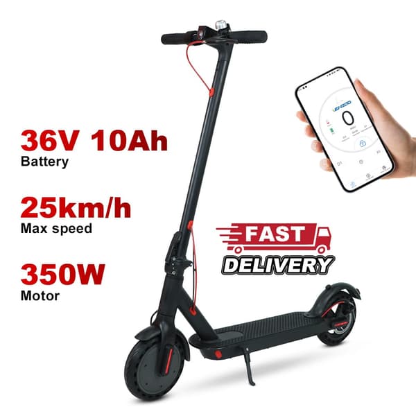 Lamtier AES05 taittuva sähköpotkulauta, 350 W etumoottori, huippunopeus: 20 MPH, 36 V 10 Ah akku. Liitettävä sovellukseen.