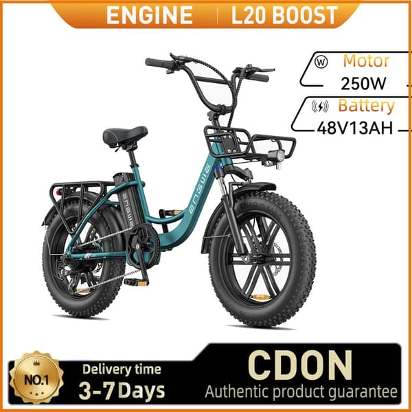 ENGWE L20 BOOST Elcykel För Vuxna 250W Motor Elcykel 48V13AH Batteri Elcykel För Stadspendling 20 Tum Elcykel Med Feta Däck