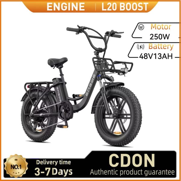 ENGWE L20 BOOST Elcykel För Vuxna 250W Motor Elcykel 48V13AH Batteri Elcykel För Stadspendling 20 Tum Elcykel Med Feta Däck