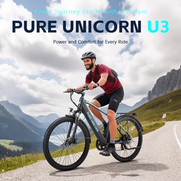 PURE UNICORN U3 Aikuisten Sähköpyörän Moottori Miehille 48V12.8Ah Akku EBike 750W Sähköpyörä 29 Tuuman Rengas Miesten Sähkömaastopyörä