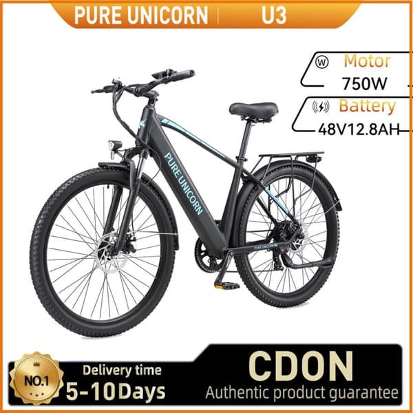 PURE UNICORN U3 Aikuisten Sähköpyörän Moottori Miehille 48V12.8Ah Akku EBike 750W Sähköpyörä 29 Tuuman Rengas Miesten Sähkömaastopyörä
