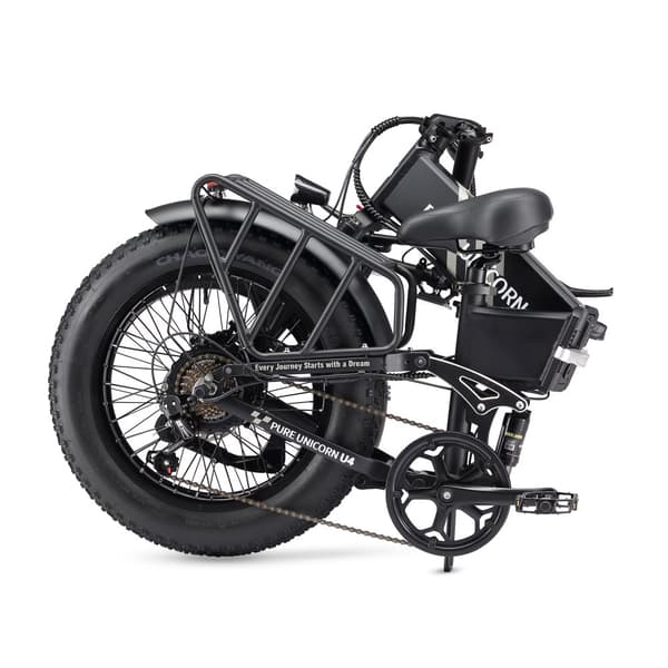 PURE UNICORN U4 Elcykel För Vuxna 1000W Motor Stadspendlare Elcykel 48V15Ah Batteri Elcykel 20 Tum Tjocka Däck Hopfällbar Elcykel