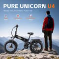 Miniatyrbild 6 av 11: PURE UNICORN U4 Elcykel För Vuxna 1000W Motor Stadspendlare Elcykel 48V15Ah Batteri Elcykel 20 Tum Tjocka Däck Hopfällbar Elcykel