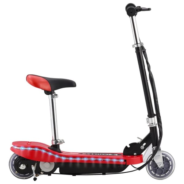 Sparkcykel med sits och LEDs för barn 120 W röd