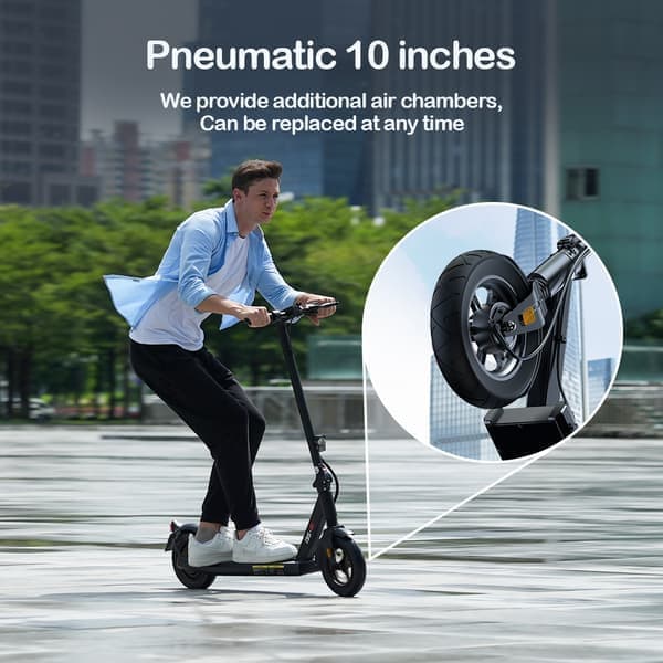 iScooter i9s 500W elektrisk scooter, 36V / 10Ah, 30 km rækkevidde og 30 km / t foldescooter, dobbelte bremser, forhjulsophæng