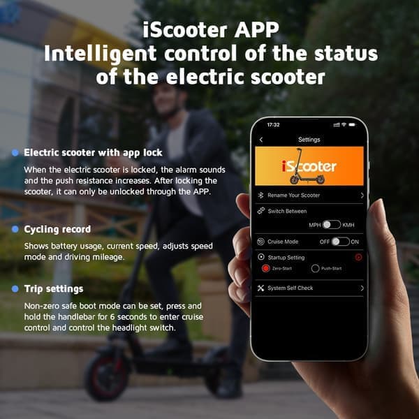 iScooter i10 650W sähköskootteri, 45 km:n toimintasäde ja 40 km/h, taitettava työmatkalla aikuisten E-skootteri karttasovelluksella ja suuntavilkulla