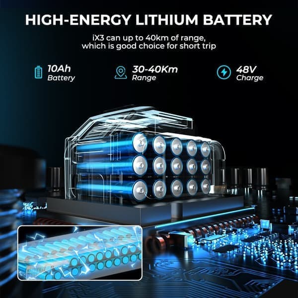 iScooter iX3 sähköskootteri aikuisille 800 W moottori 48V10Ah akku taitettava sähköskootteri 10 tuuman maastorengas City Commuter sähköskootteri