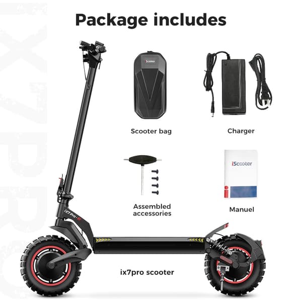 iScooter iX7pro 2025 uusin maastosähköskootteri, 1000w*2 kaksoisvetomoottori, edessä kaksoisiskunvaimennin (APP-ohjaus)