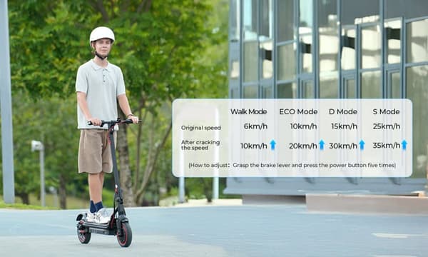 iScooter W7 el-scooter maksimal hastighed 35 km/t, rækkevidde 30 km (intelligent app)