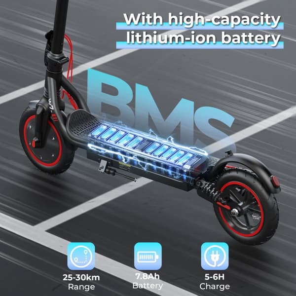 iScooter W7 el-scooter maksimal hastighed 35 km/t, rækkevidde 30 km (intelligent app)