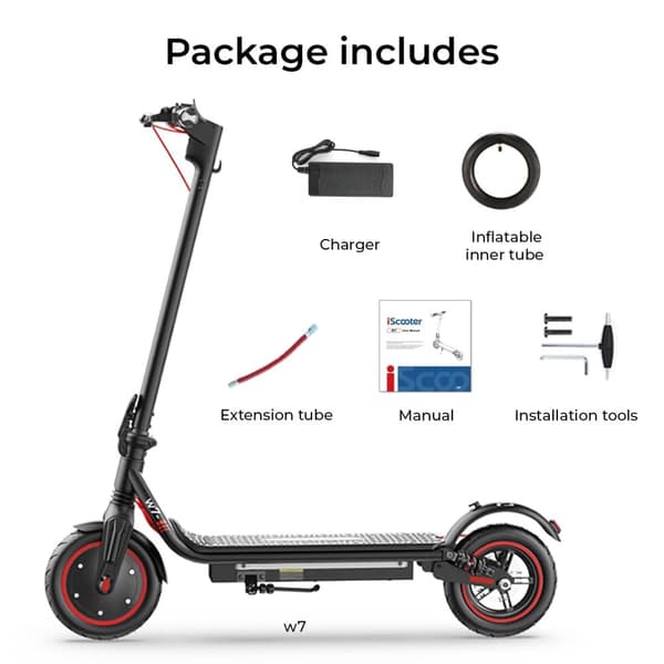 iScooter W7 el-scooter maksimal hastighed 35 km/t, rækkevidde 30 km (intelligent app)
