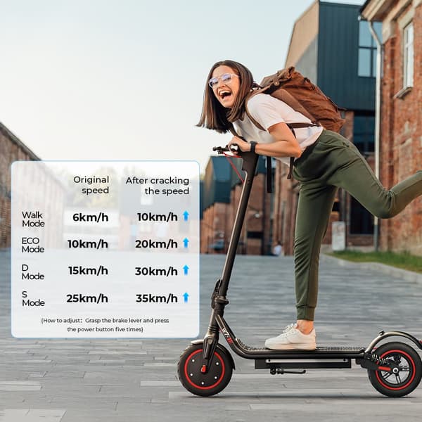 iScooter W7 el-scooter maksimal hastighed 35 km/t, rækkevidde 30 km (intelligent app)