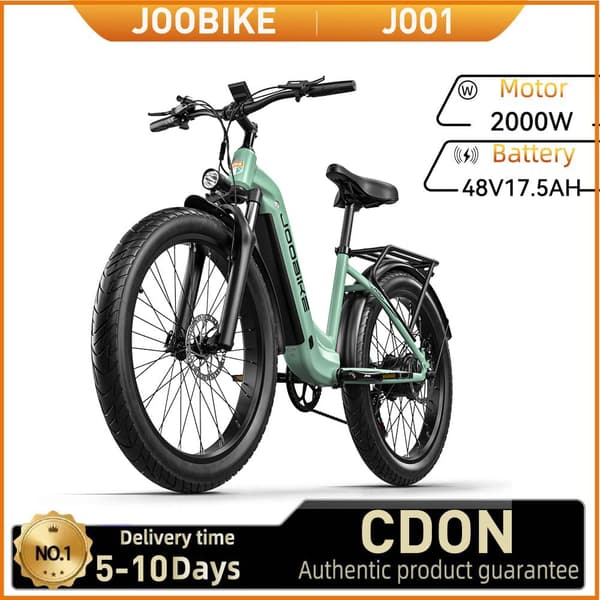 JOOBIKE JOO1 Sähköpyörä Aikuisille 2000W Sähköpyörä 48V17,5 Ah Akku 26 Tuuman Paksurenkainen Sähköpyörä Kaupunki- Ja Lähiliikennekäyttöön