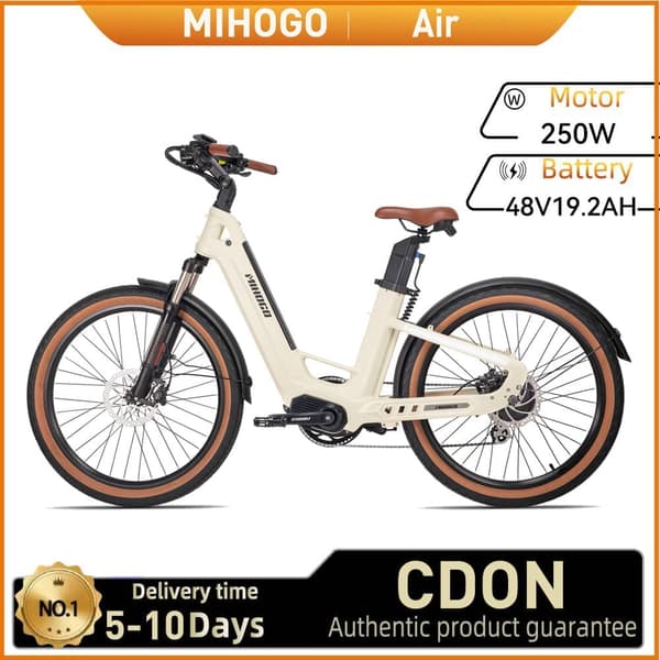 MIHOGO Air Kiilikuitu Runko 250W Aikuisille Sähköpyörä 48V19.2AH Kaupunki Sähköpyörä 26" Puhallettava Rengas Sähköpyörä