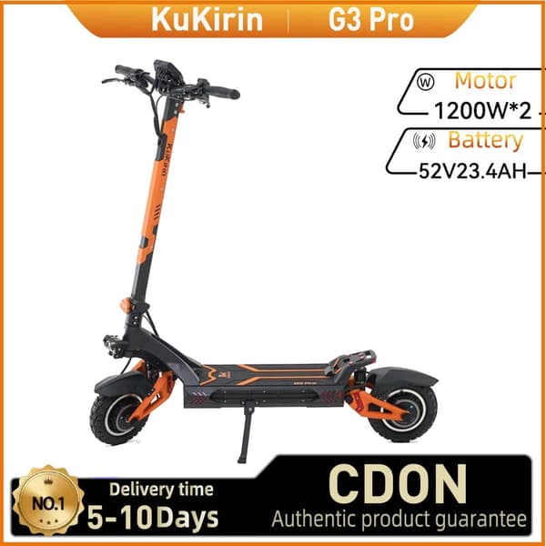 KuKirin G3Pro Sähköpotkulauta Aikuisille 1200W*2 Moottorilla, Maastoon Sopiva Sähköpotkulauta, 10 Tuuman Rengas, 52 V23,4 Ah Akku, Sähköpotkulauta