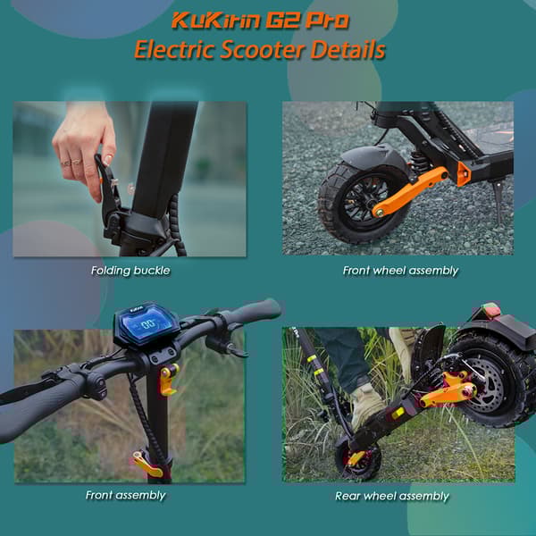 KuKirin G2 Pro (VMP) Sähköpotkulauta Aikuisille 25 km/h Huippunopeus 500 W Moottori Maastoon Sopiva Sähköpotkulauta 9 Tuuman Renkailla
