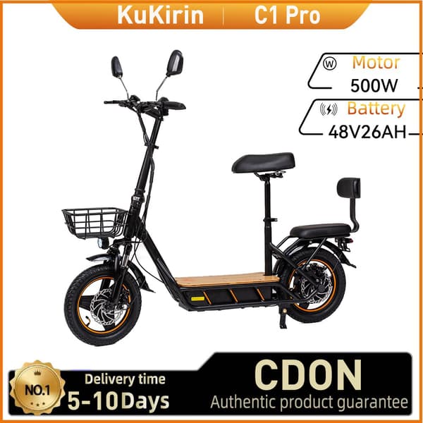 Kukirin C1Pro Aikuisille Tarkoitettu Sähköpotkulauta 500W Taittuva Sähköpotkulauta, Huippunopeus 45 km/h, Kaupunkisähköpotkulauta 48V26 Ah Akulla