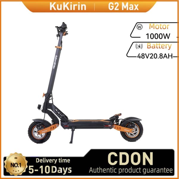 KuKirin G2 Max Maastopyörä, 1000 W, Aikuisille Tarkoitettu Sähköpotkulauta, 48 V20,8 Ah Akku, 10 Tuuman Rengas, Sähköpotkulauta