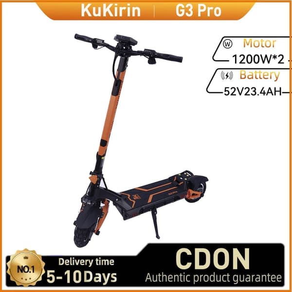 KuKirin G3 Pro Maastopyörä, 1200W*2 Moottori, Aikuisille Tarkoitettu Sähköpotkulauta, 10 Tuuman Rengas, 52 V23,4 Ah Akku, Sähköpotkulauta