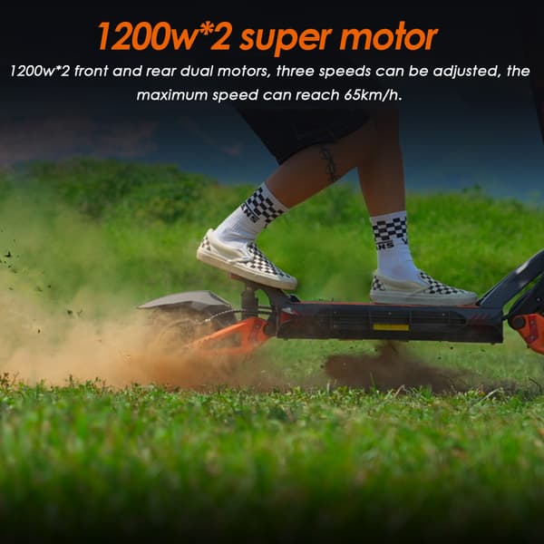 KuKirin G3 Pro Maastoskootteri 1200W*2 Moottorilla Aikuisille Tarkoitettu Sähköpotkulauta 52V 23.4Ah Akku Sähköpotkulauta Huippunopeus 65km/h