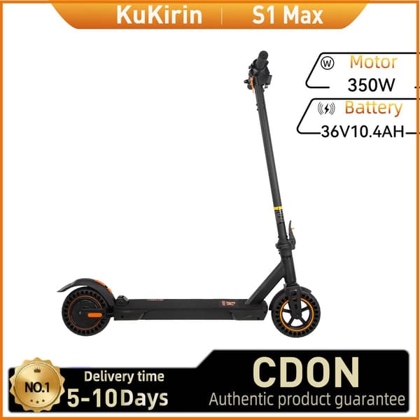 KuKirin S1 Max Aikuisille Tarkoitettu Sähköpotkulauta 350W Kaupunkisähköpotkulauta 36 V10,4 Ah Akulla, Huippunopeus 25 km/h, Sähköpotkulauta