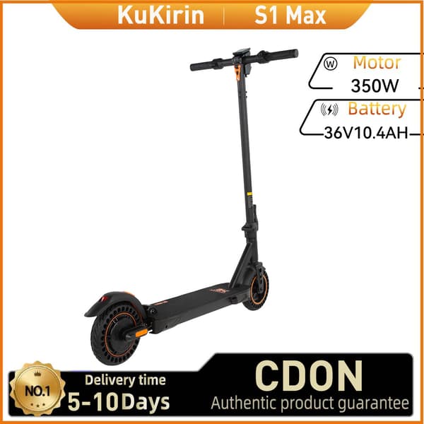 KuKirin S1 Max Aikuisille Tarkoitettu Sähköpotkulauta 350 W Sähköpotkulauta 36 V 10,4 Ah Akulla, Huippunopeus 25 km/h, Kaupunkipotkulauta