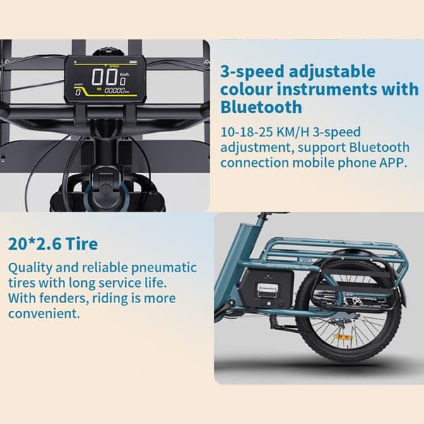 ONESPORT OT01 Elcykel För Vuxna 650W Motor Elcykel 48V27Ah Batteri Elcykel 20-Tums Däck Ellastcyklar
