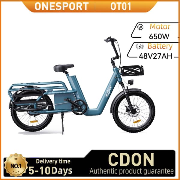 ONESPORT OT01 Sähköpyörä Aikuisille 650 W Moottorilla, Sähköpyörä 48 V27 Ah Akulla, Sähköpyörä 20 Tuuman Renkaalla, Sähköinen Tavarapyörä