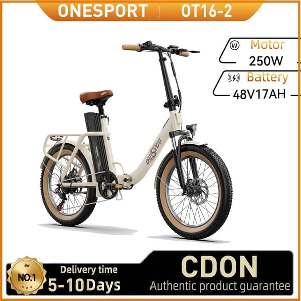 ONESPORT OT16-2 Elcykel För Vuxna 250W Motor Elcykel 48V17Ah Batteri Elcykel 20 Tum Feta Däck Elcykel För Stad