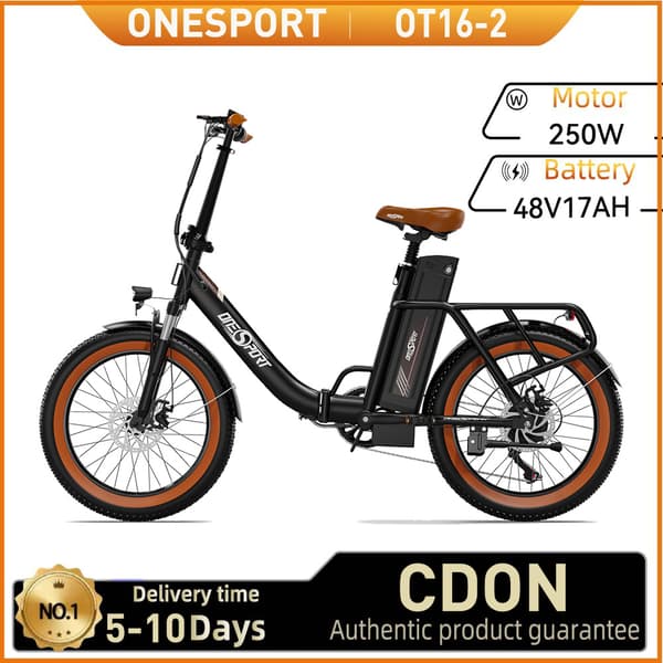 ONESPORT OT16-2 Aikuisten Sähköpyörä 48V17Ah Akku Ebike 250W Moottori E-pyörä 20 Tuuman Paksurenkainen Kaupunkisähköpyörä