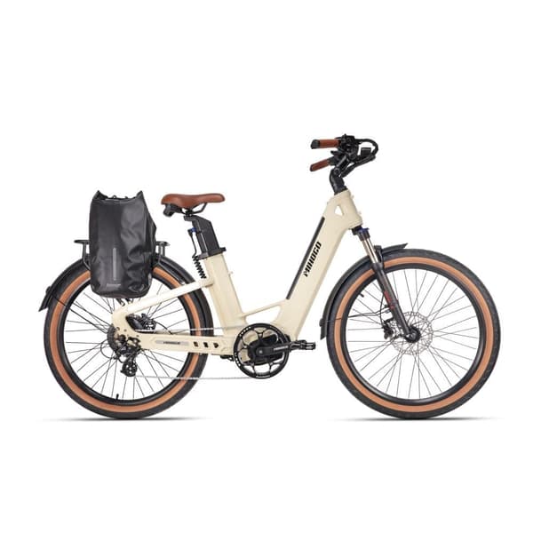 MIHOGO Air Sähköpyörä Aikuisille 250W Hiilikuiturungolla, Kaupunkisähköpyörä 26" Puhallettavalla renkaalla, 48 V 19,2 Ah Sähköpyörä