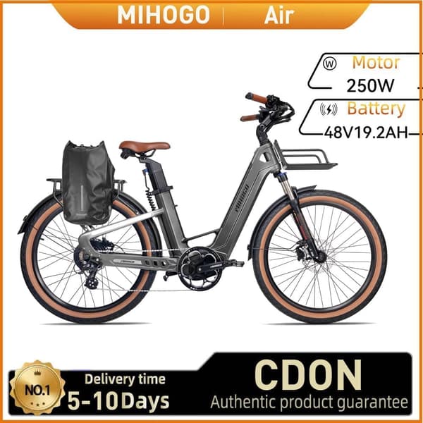 MIHOGO Air Carbon Fiber Frame Ebike 48V19.2AH Aikuisille Tarkoitettu Sähköpyörä 250W City E-Bike 26" Puhallettavalla Renkaalla Varustettu Sähköpyörä