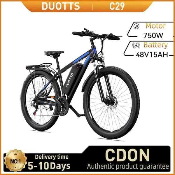 DUOTTS C29 Sähköpyörä Aikuisille 750W Moottoripyörällä, Kaupunkisähköpyörällä, 48 V15 Ah Akulla, 29 Tuuman Renkaalla