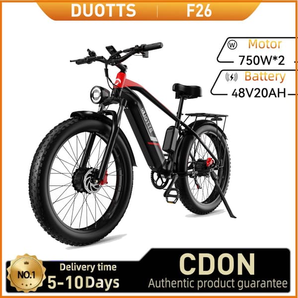 DUOTTS F26 Sähköpyörä Aikuisille 750W*2 Moottori 48V20Ah Akku Sähköpyörä 26 Tuuman Paksurenkainen Sähköpyörä Maastopyörä