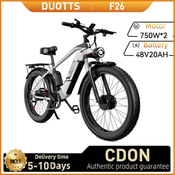 DUOTTS F26 Sähköpyörä Aikuisille 750W*2 Moottori 48V20Ah Akku Sähköpyörä 26 Tuuman Paksurenkainen Sähköpyörä Kaupunkityömatkapyörä