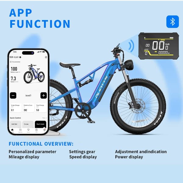 :DUOTTS E26 Elcykel För Vuxna 750W Motor El-mountainbike 48V20AH Batteri Elcykel 26 Tum Elcykel Med Feta Däck