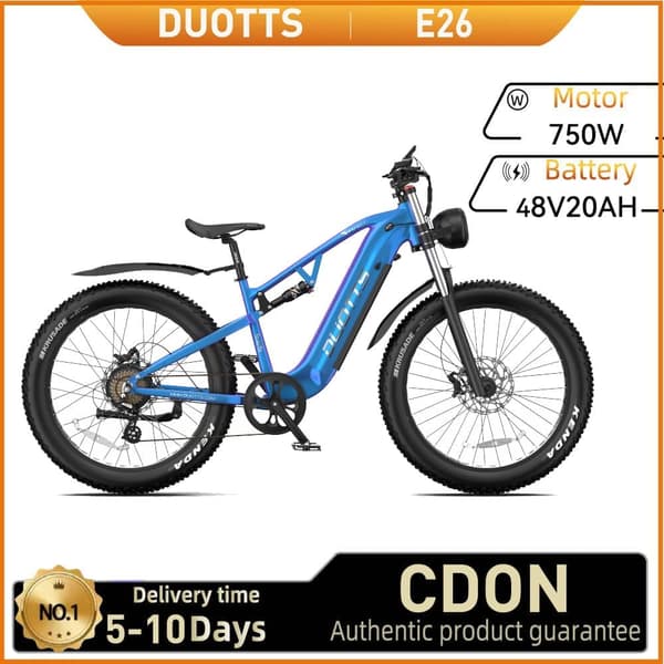 ：DUOTTS E26 Elcykel För Vuxna 750W Motor El-mountainbike 48V20AH Batteri Elcykel 26 Tum Elcykel Med Feta Däck