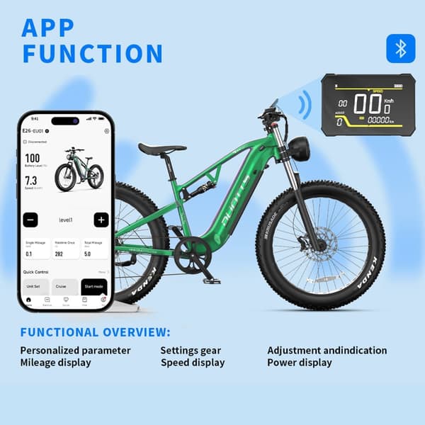 DUOTTS E26 El-Mountainbike 750W Motor Elcykel för Vuxna 48V20AH Batteri Elcykel 26 Tum Elcykel med Feta Däck