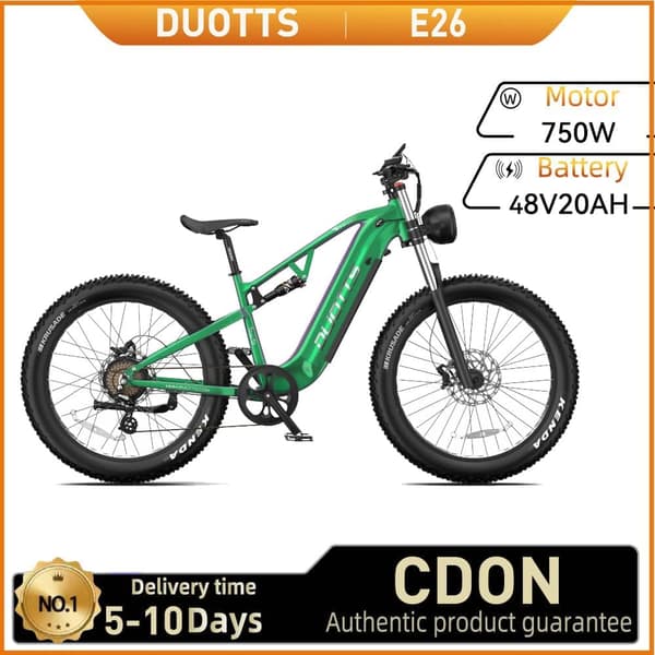 DUOTTS E26 El-Mountainbike 750W Motor Elcykel för Vuxna 48V20AH Batteri Elcykel 26 Tum Elcykel med Feta Däck