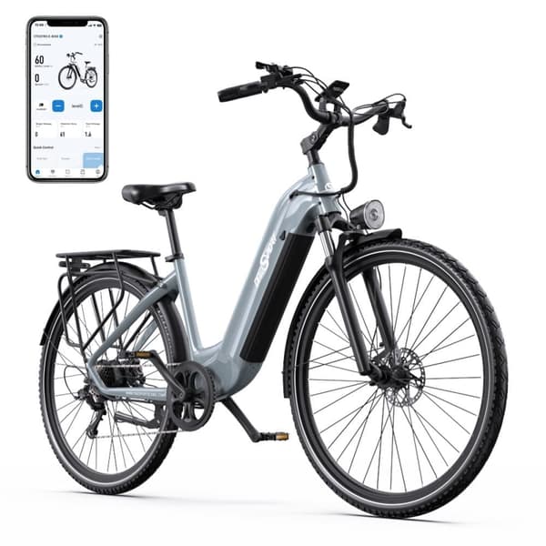 Onesport OT05 Pro elektrisk cykel 250W, rækkevidde 140 km, Shimano 7-trins, drejningsmomentsensorer, LCD-skærm med Bluetooth