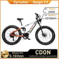 Pikkukuva 1 / 11: Cyrusher Ranger 2.0 Sähköpyörä Aikuisille, 250 W Moottori, Maastopyörä, 52 V20 Ah Akku, Sähköpyörä, 26 Tuuman Paksut Renkaat, Miesten Sähkömaastopyörä