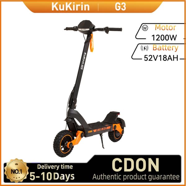 KuKirin G3 Maastossa Kulkeva Sähköpotkulauta 1200 W Aikuisille 52V18Ah Akku 10 Tuuman Renkaalla Taitettava Sähköpotkulauta